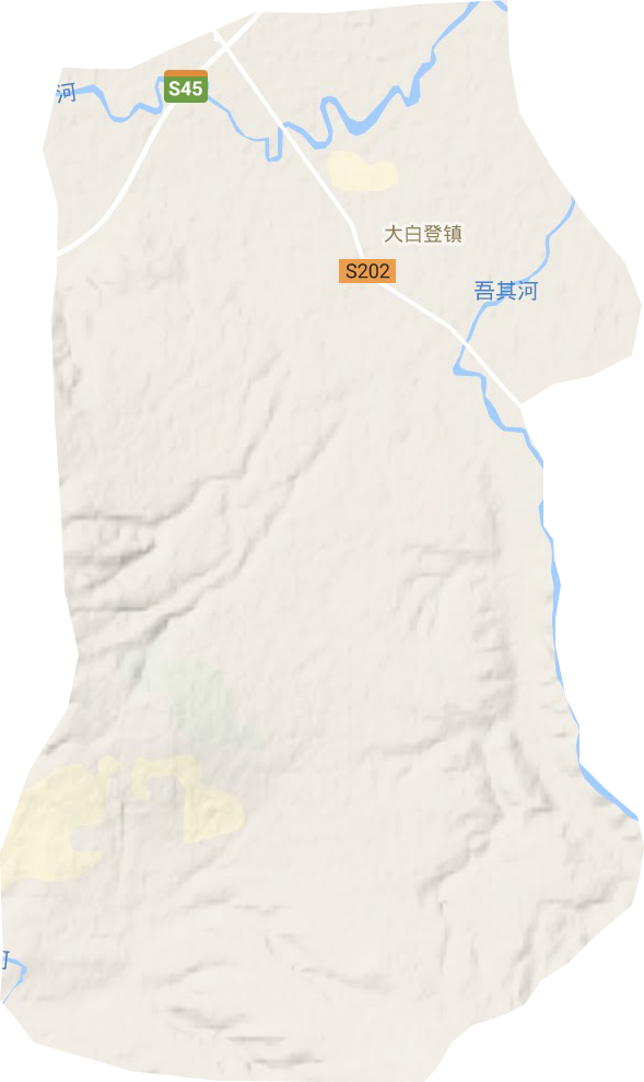 大白登镇地形地图