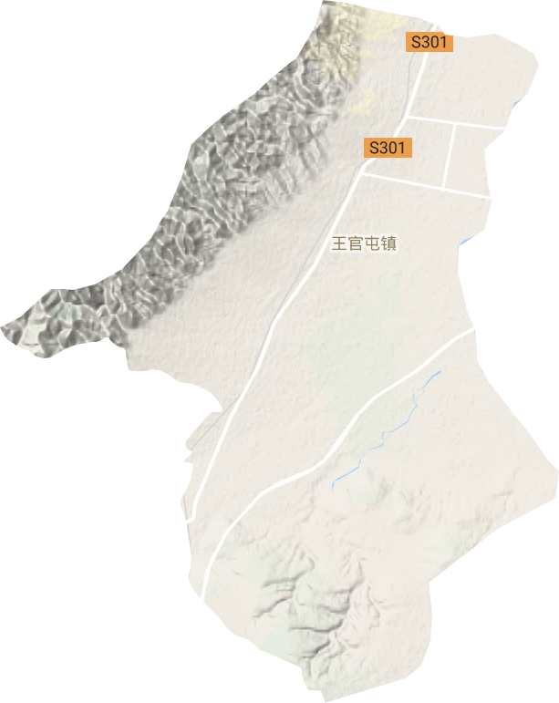 王官屯镇地形地图