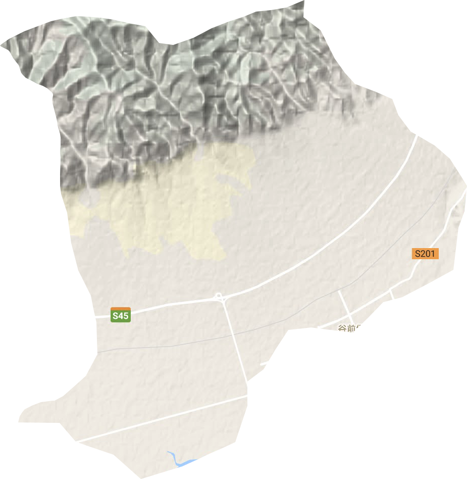 谷前堡镇地形地图