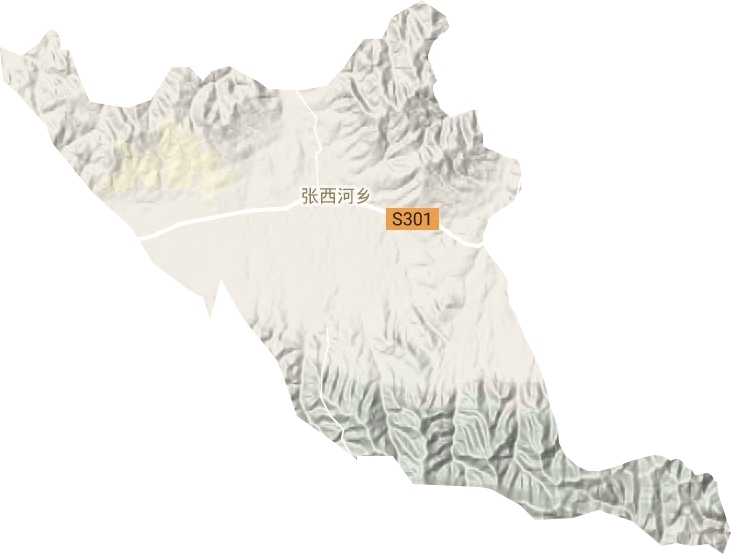 张西河乡地形地图