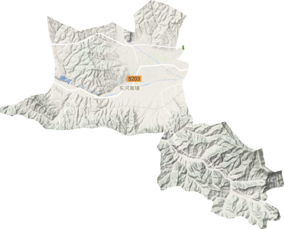 东河南镇地形地图