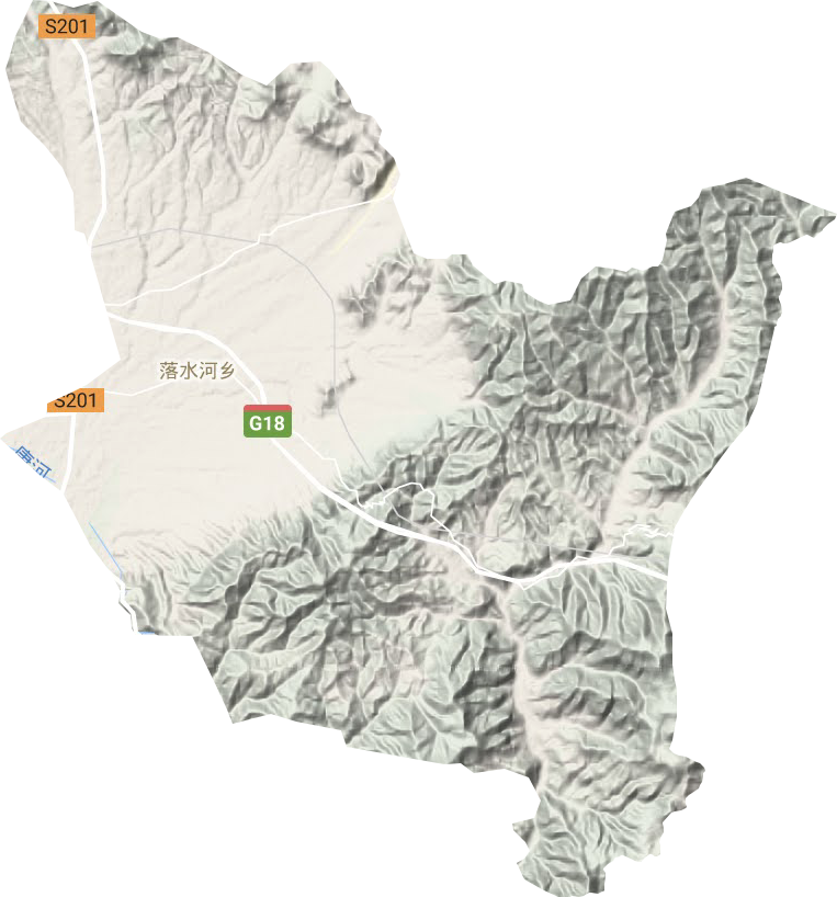 落水河乡地形地图