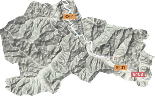 红石塄乡地形地图