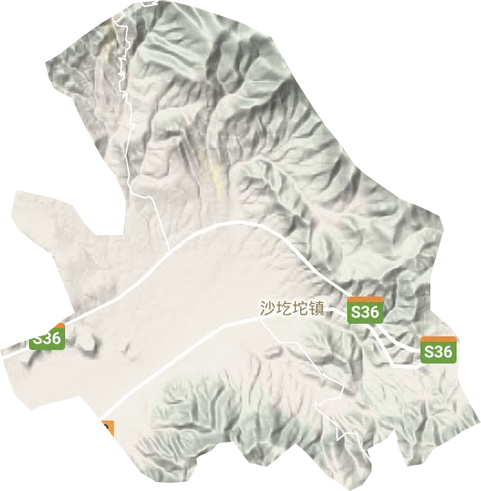 沙圪坨镇地形地图