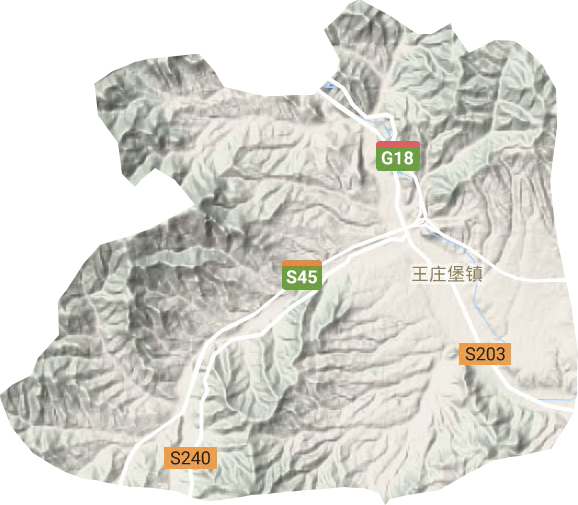 王庄堡镇地形地图