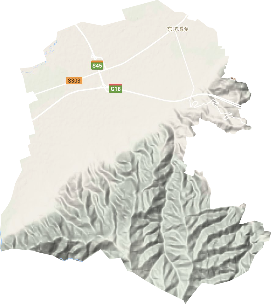 东坊城乡地形地图