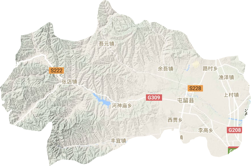 屯留区地形地图