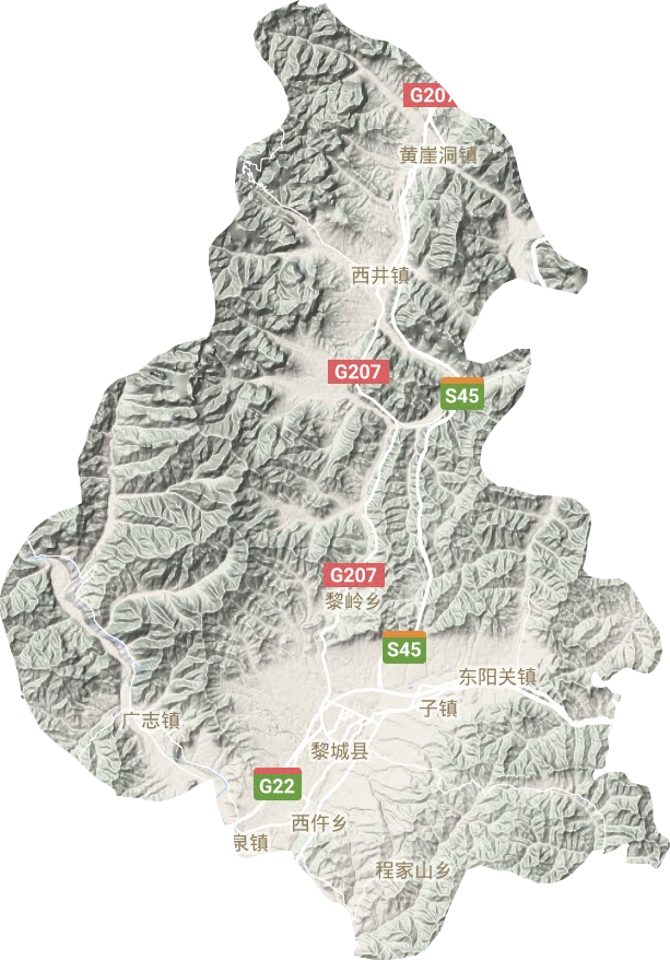 黎城县地形地图