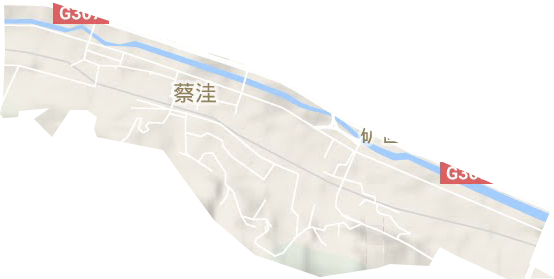 蔡洼街道地形地图