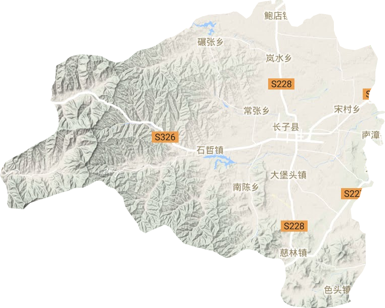 长子县地形地图