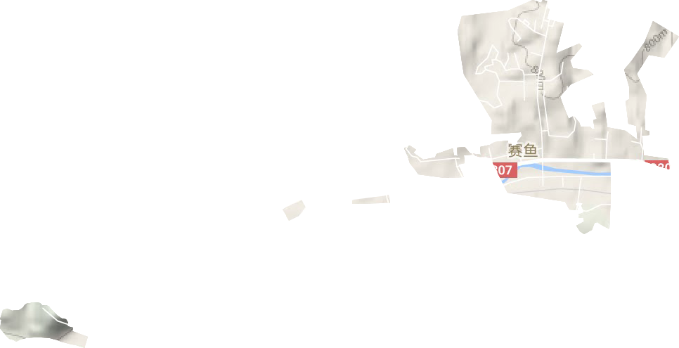赛鱼街道地形地图