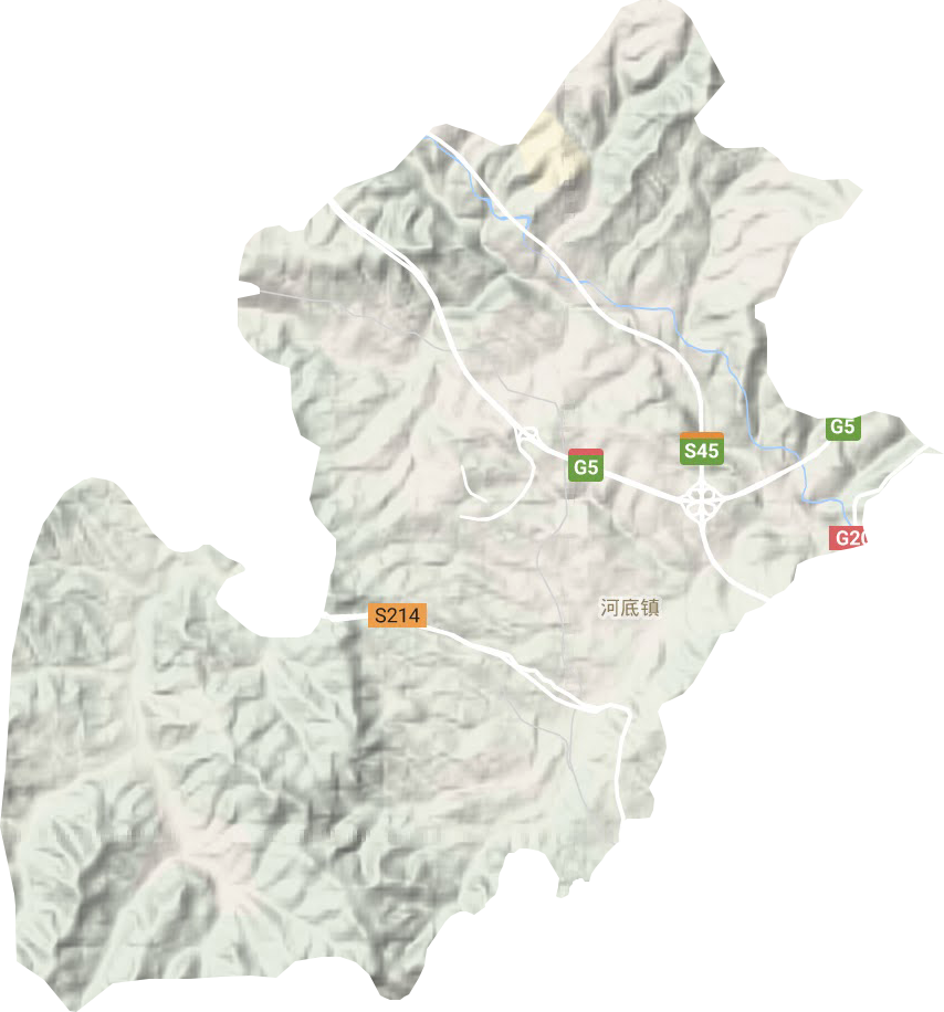 河底镇地形地图