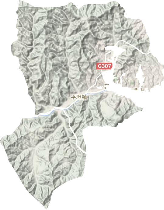 平坦镇地形地图