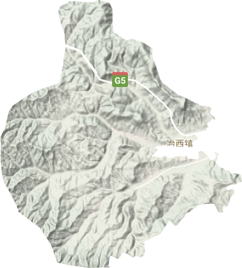 冶西镇地形地图