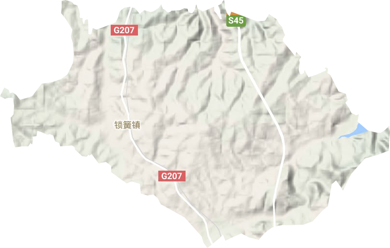 锁簧镇地形地图