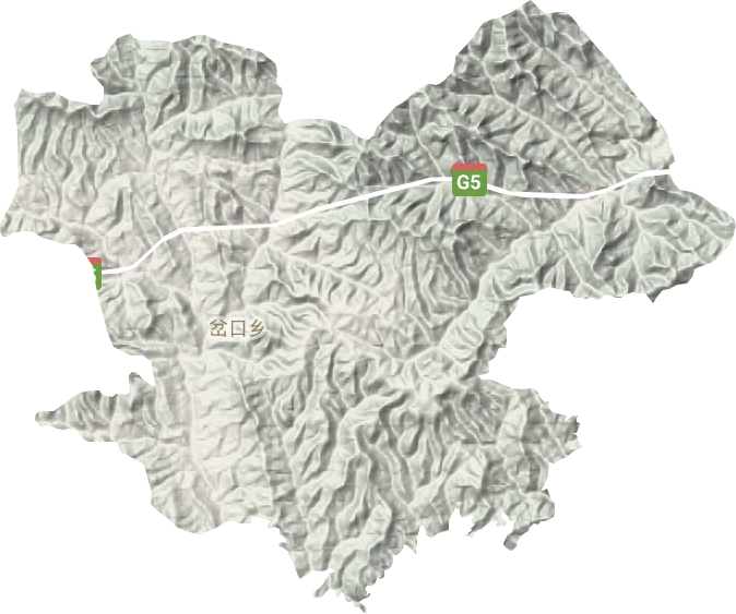 岔口乡地形地图