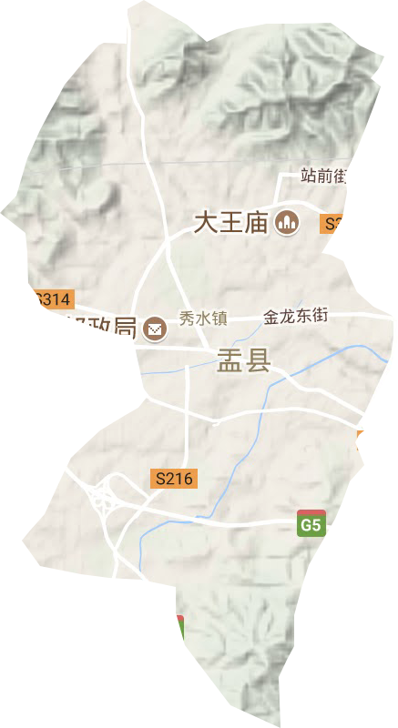 秀水镇地形地图