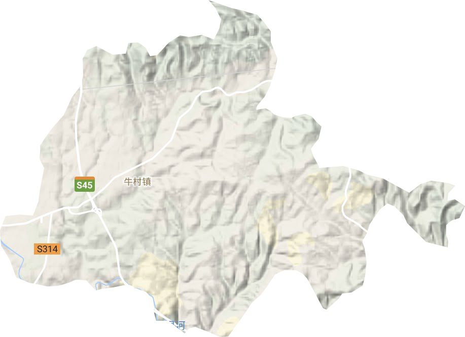 牛村镇地形地图
