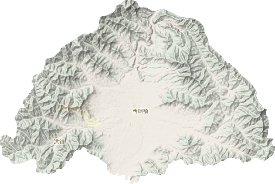 西烟镇地形地图