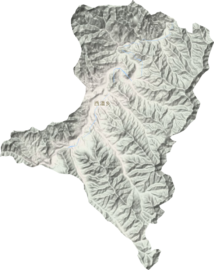 西潘乡地形地图