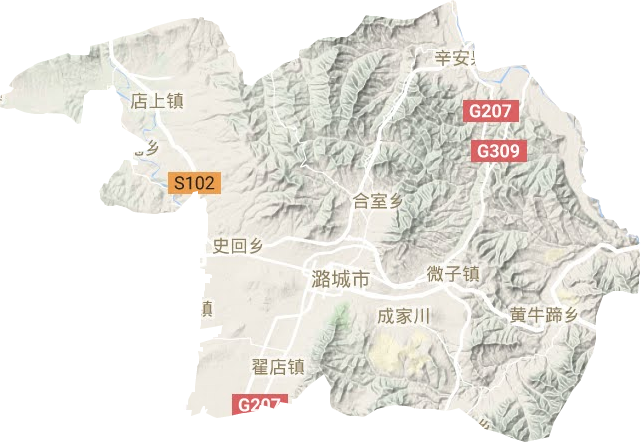 潞城区地形地图