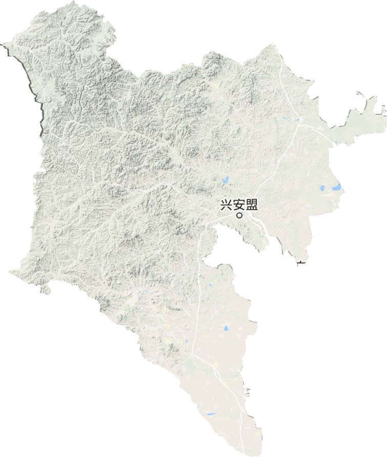 兴安盟地形地图