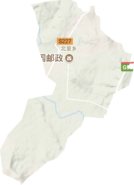 北呈乡地形地图