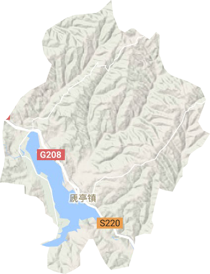 虒亭镇地形地图