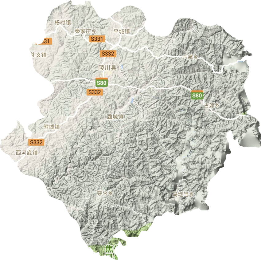 陵川县地形地图