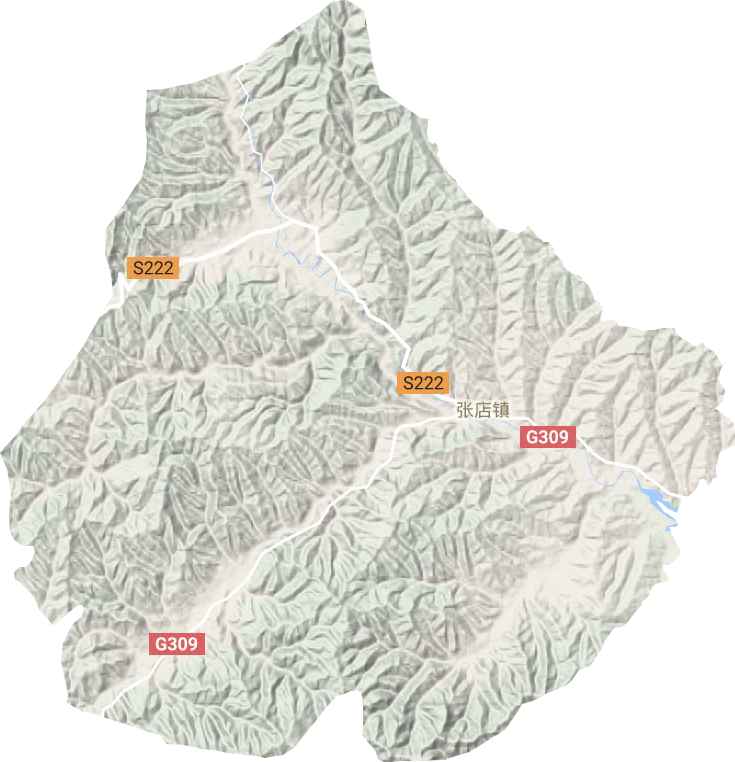 张店镇地形地图