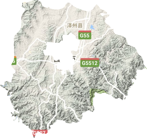 泽州县地形地图