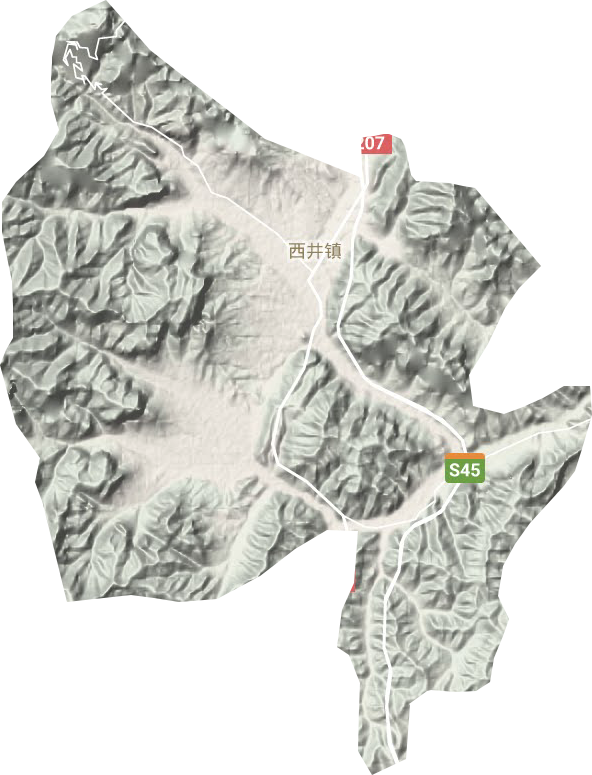 西井镇地形地图