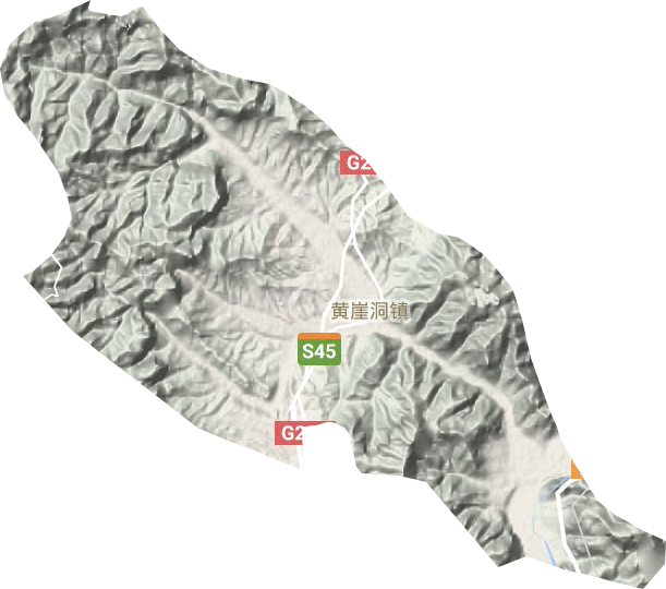 黄崖洞镇地形地图
