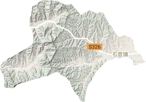 石哲镇地形地图