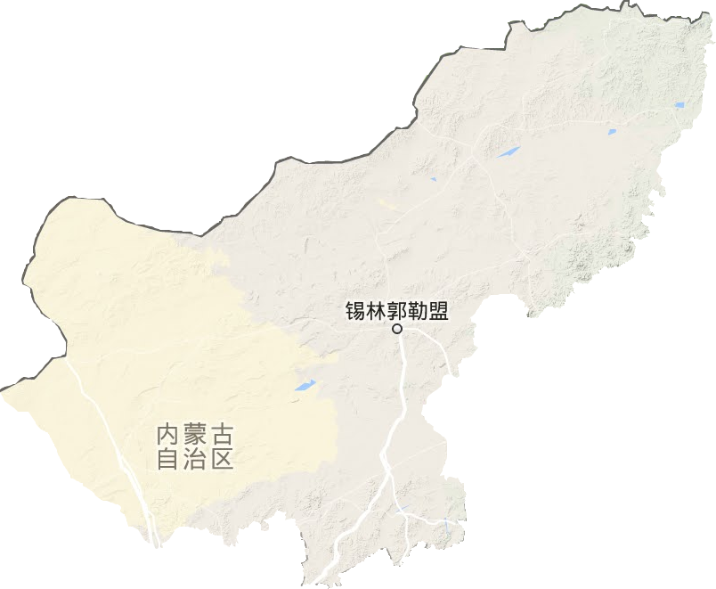 锡林郭勒盟地形地图