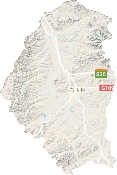 右玉县地形地图