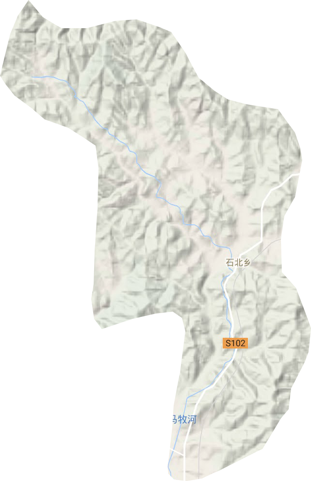 石北乡地形地图