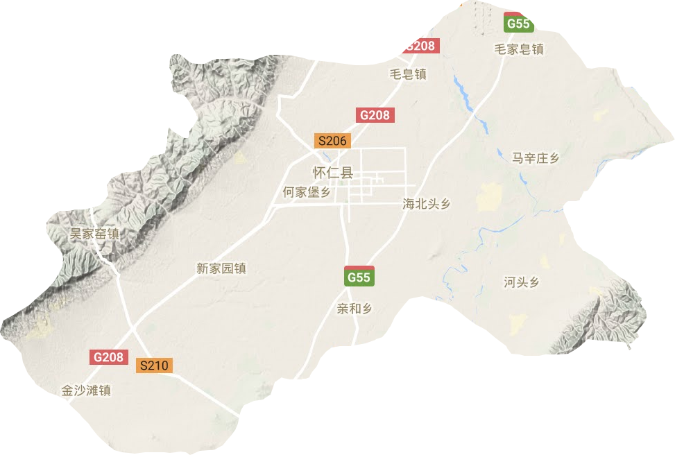 怀仁市地形地图