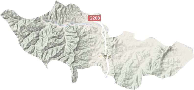 牛寺乡地形地图