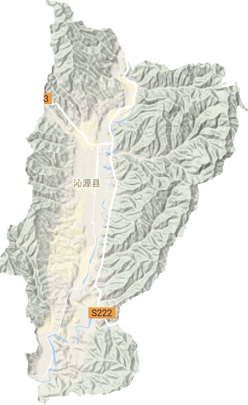 沁河镇地形地图