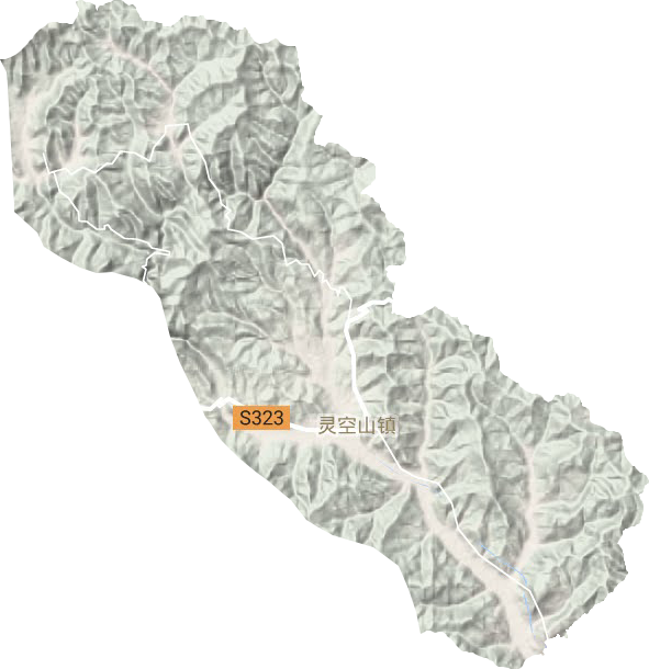 灵空山镇地形地图