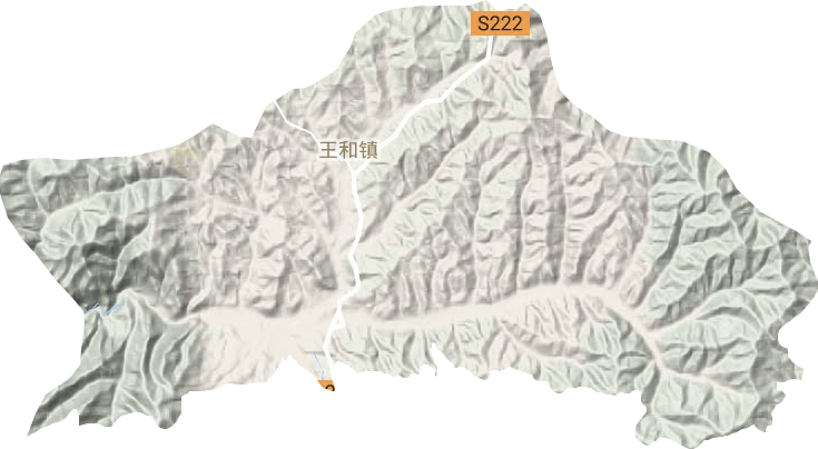 王和镇地形地图