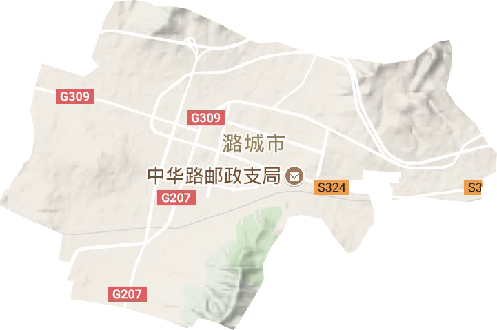 潞华街道地形地图
