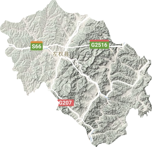 左权县地形地图