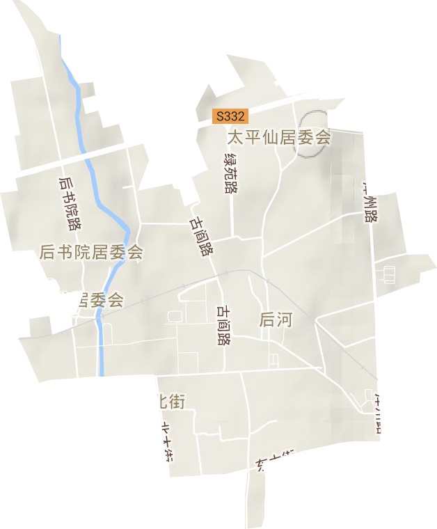 北街街道地形地图