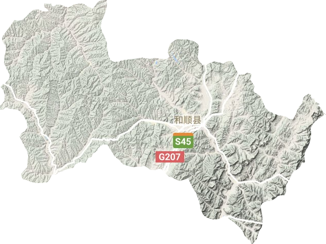 和顺县地形地图