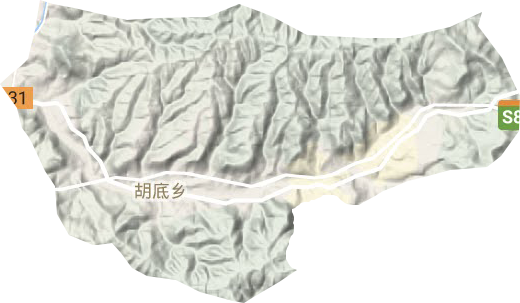 胡底乡地形地图