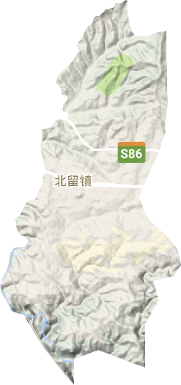 北留镇地形地图
