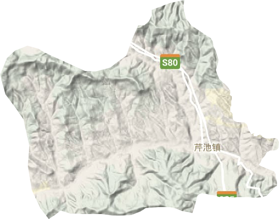 芹池镇地形地图