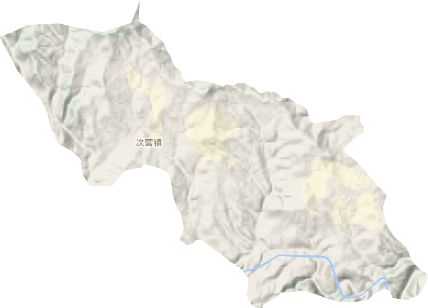 次营镇地形地图